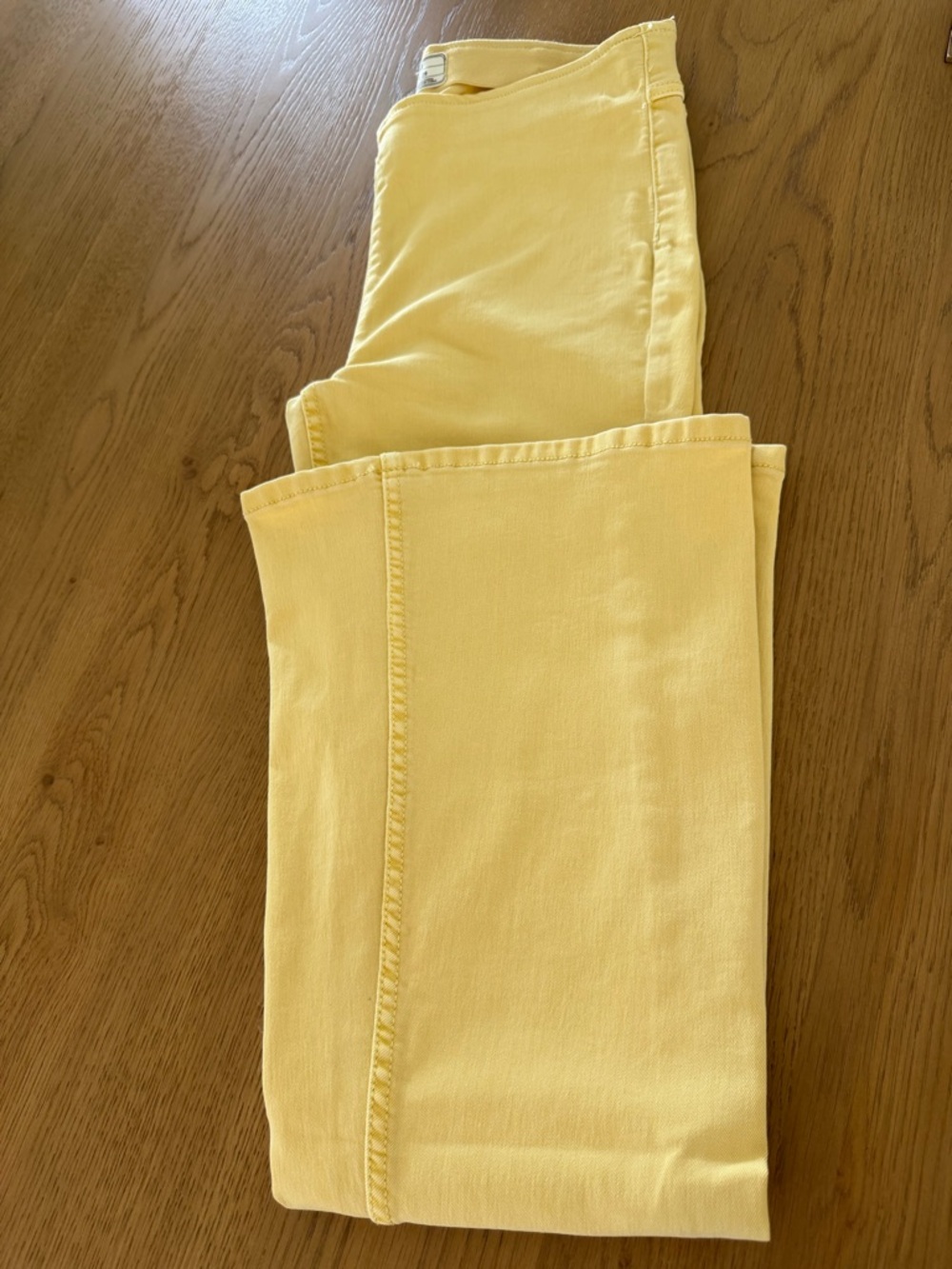 Free People Pale Yellow High-Rise Pants